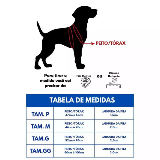 Peitoral Americano Com Guia Ajustável - PetMel
